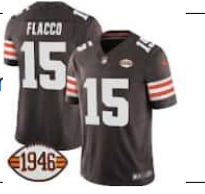 Men 2025 Cleveland Browns 15 Flacco brown Third Generation Nike Limited NFL Jersey style 01
